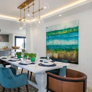 Abstract artwork in dining room - Studio 2 Art & Design