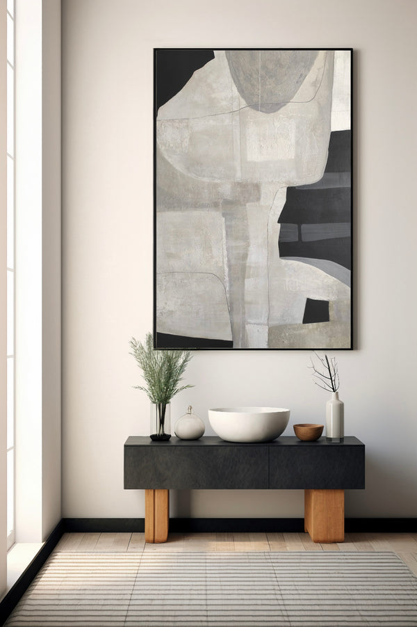 Abstract artwork on wall with black frame - Studio 2 Art & Design