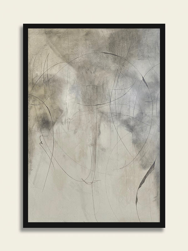 Abstract in black and white with black frame - Studio 2 Art & Design