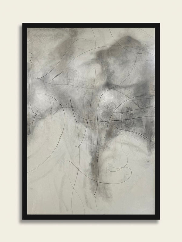 Abstract in black and white with black frame - Studio 2 Art & Design