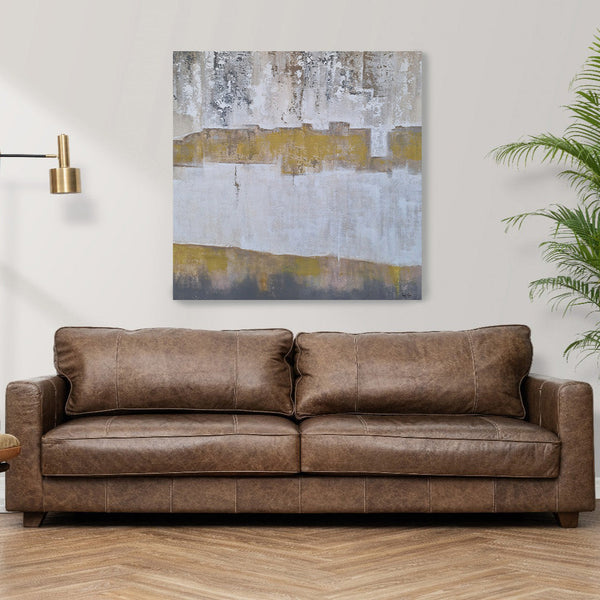 Abstract painting on wall above sofa - Studio 2 Art & Design