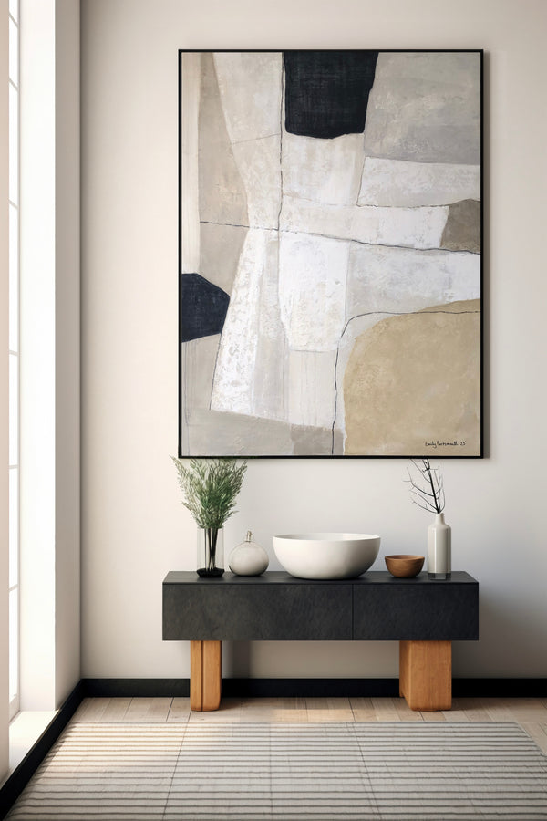 Abstract textured artwork framed on wall - Studio 2 Art & Design