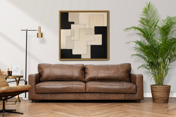 Black and Beige Abstract Painting