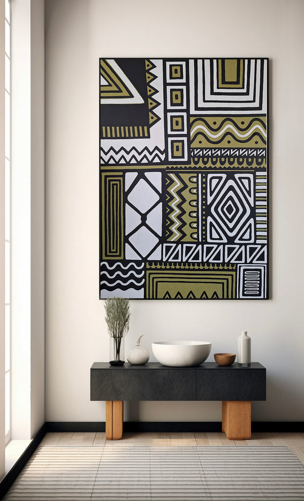 Geometric abstract artwork on wall - Studio 2 Art & Design