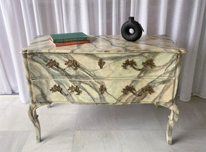 Hand painted dresser with green marble effect - Studio 2 Art & Design