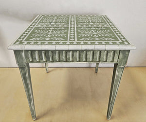 Hand painted table green and white wash - Studio 2 Art & Design
