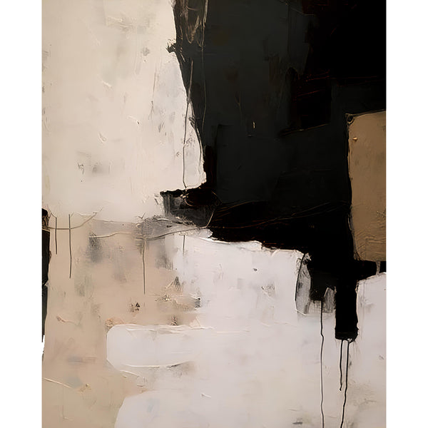 Black and Beige Textured Painting