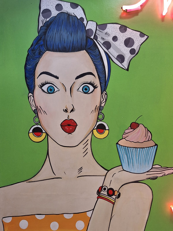Pop art girl with cupcake - Studio 2 Art & Design