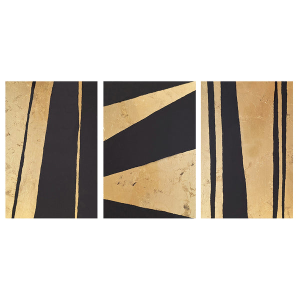 Set of 3 Gold Leaf Art Prints