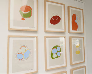 Set of abstract colourful paintings in wooden frame - Studio 2 Art & Design
