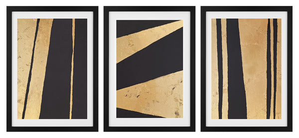 Set of 3 Gold Leaf Art Prints