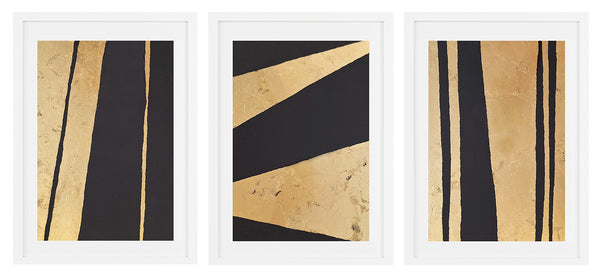 Set of 3 Gold Leaf Art Prints