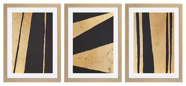 Set of 3 Gold Leaf Art Prints