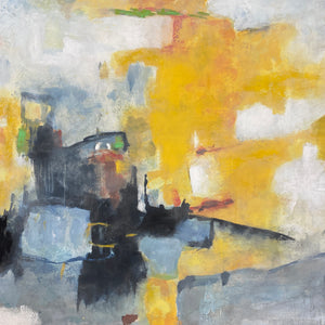 Abstract art in yellow and blue - Studio 2 Art & Design