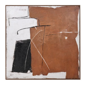 Abstract in brown and black with black and white lines - Studio 2 Art & Design