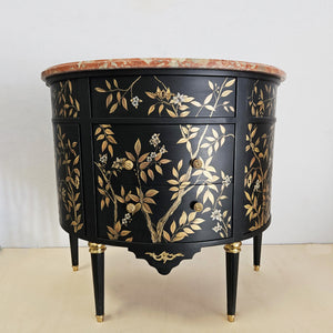 Dresser handpainted in black and golden leaves - Studio 2 Art & Design