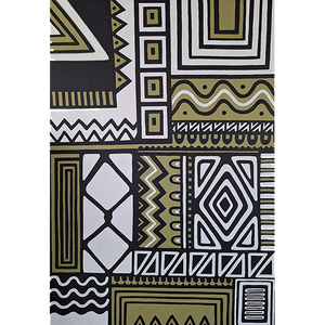 Geometric abstract artwork in white black and green - Studio 2 Art & Design