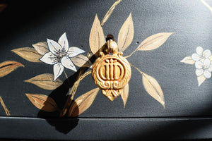 Golden doorknob and handpainted flowers  - Studio 2 Art & Design