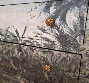 Tropical wallpaper on dresser - Studio 2 Art & Design